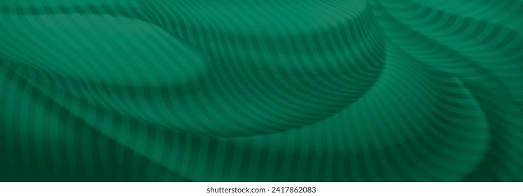 Abstract background of soft curved surfaces in green tones covered with a grid of thick parallel lines