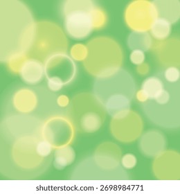 Fondo Abstractas con luz verde suave de Bokeh, Ilustración vectorial en formato EPS 10, partículas de Bokeh, diseño de fondo