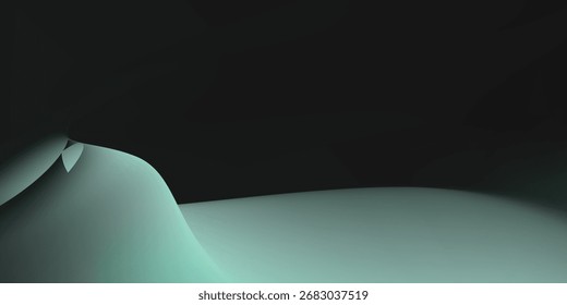 Fundo abstrato Luz verde suave sobre fundo escuro moderno