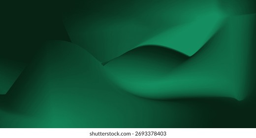 Fundo abstrato Luz verde suave sobre fundo escuro 2D simples