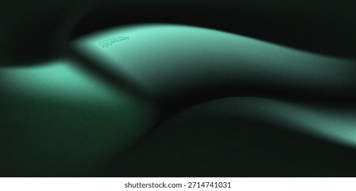 Fondo Abstractas con luz verde suave sobre un fondo oscuro. Gradiente verde ruidoso y textura de fondo borrosa para el diseño moderno.