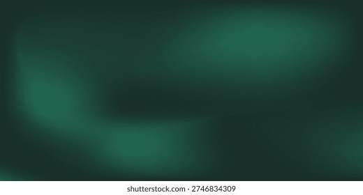Abstract background Soft green light on dark black color  blured ,modern