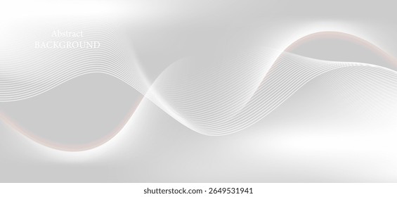 Un fondo abstracto en tonos suaves grises y blancos que se ve elegante y tranquilo. Las líneas suaves y las ondas fluyen gradualmente entre sí, creando una sensación de movimiento y dimensiones suaves.