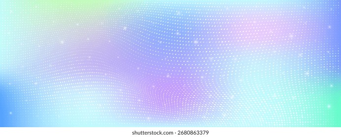 Fondo Abstractas con gradiente pastel suave, diseño ondulado y detalles de lunares. Ideal para diseños modernos, aplicaciones digitales y proyectos creativos.