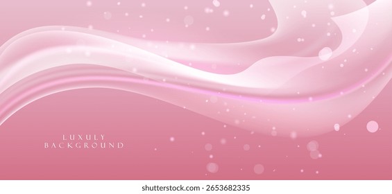 Fundo abstrato em tons suaves rosa dá uma sensação doce e quente. Tons pastel macios com linhas suaves e camadas criam uma sensação de movimento e leveza.