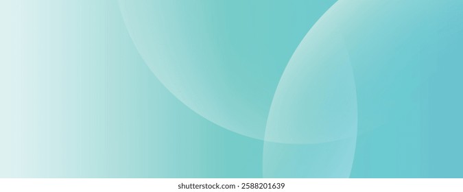 Abstract background with soft teal and turquoise hues. The background features smooth gradients and subtle overlapping circular shapes. Minimal abstract gradient curve vector background