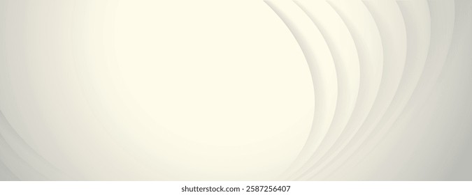 Abstract background with soft white background and curved layers.