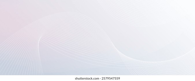 Abstract background with soft white and light gray colors, featuring smooth wave patterns. The background is minimalistic and elegant. Gradient wave background vector. Light background.