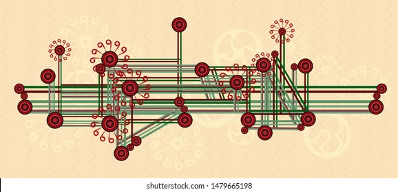 Abstract background with some imaginary machine components.