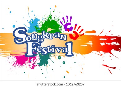 Abstract Background Songkran Festival: The Water Splash Festival of Thailand. Vector and Illustration, EPS 10