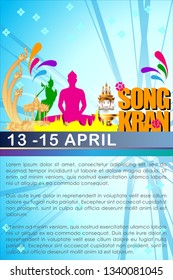 Abstract Background Songkran Festival: The Water Splash Festival of Thailand. Vector and Illustration, EPS 10
