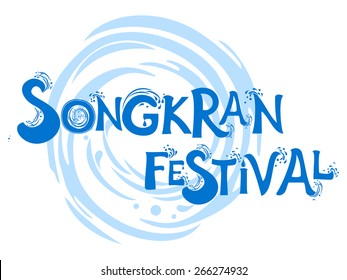 Abstract background Songkran Festival: The Water Splash Festival. Vector Illustration