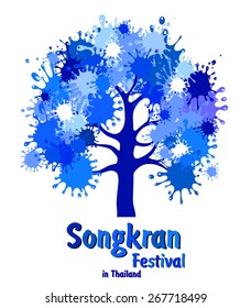 Abstract background Songkran Festival: The Water Splash Festival. Vector Illustration