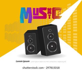 Abstract background. Sound speaker