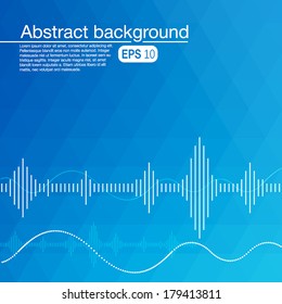 Abstract background with sound waves and curves. Vector illustration.