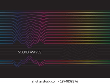Abstract background with sound waves design