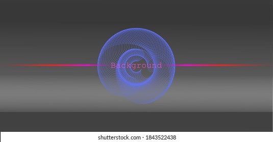 Abstract background. Space background with linear swirl and flash line.