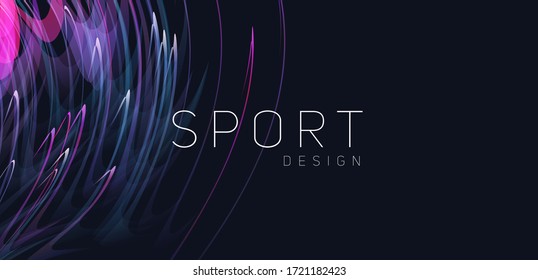 Abstract background of sparkling lights in the dark, dynamic composition for sport poster, chaotic design element