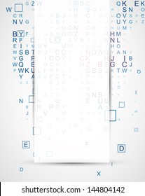 Abstract background with the sparse letters of the English alphabet