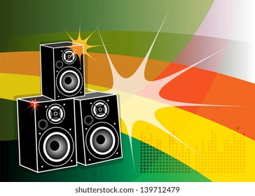 Abstract background with the speakers inside, vector illustration