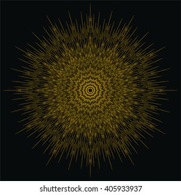 Abstract background with spectral gold gradient colored broken lines for use in design
