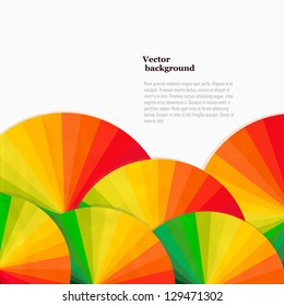 Abstract background with spectrum wheels. Bright rainbow template design with place for your text