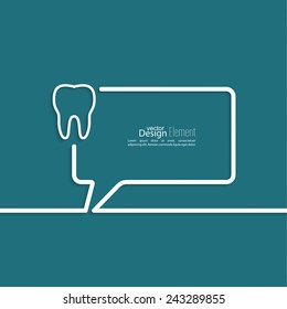 Abstract background with Speech Bubbles symbol. Outline. Tooth roots, dental record