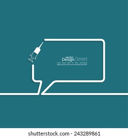 Abstract background with Speech Bubbles symbol. Outline. Injection and vaccination.