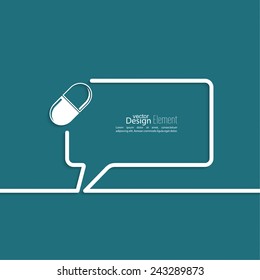 Abstract background with Speech Bubbles symbol. Medical pills and place in the recipe.