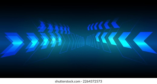 Abstract background with speed arrow effect technology background.