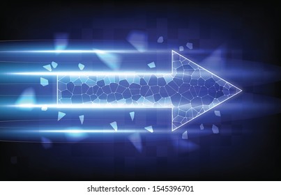 abstract background of speed line arrow internet connection with particle