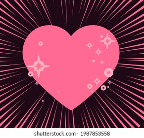 Abstract background and speed lines   heart  Vector hand  drawn design template for manga   comic book design 