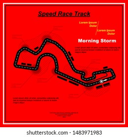 Abstract background with with speed race track circuit and sample text