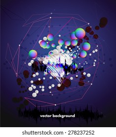Abstract background, sphere 3d, vector illustration