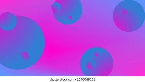 Abstract background with Sphere and copy space Vector illustration. Pink, blue and purple Gradient