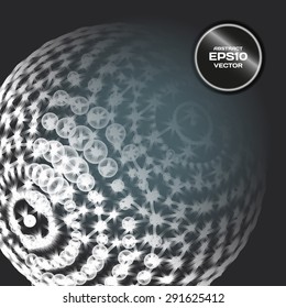 Abstract background with sphere dots and lines on theme digital technology and internet