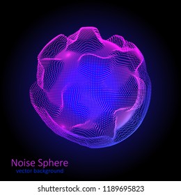 Abstract background of sphere of points noise. Technology digital of data points. Futuristic spherical waveform.
