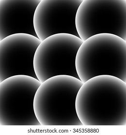 Abstract background with spheres, balls. Vector art.