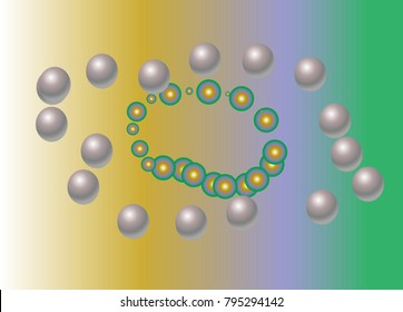 Abstract background with spheres. Bright illustration