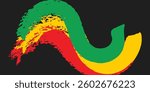 Abstract background with spikes and zigzag pattern and with Jamaican color theme