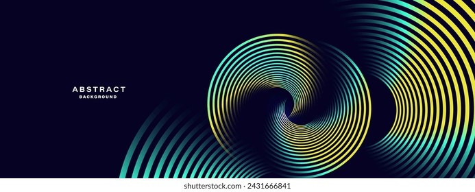 Fondo abstracto con líneas de círculo en espiral, plantilla futurista de la tecnología. Ilustración vectorial.