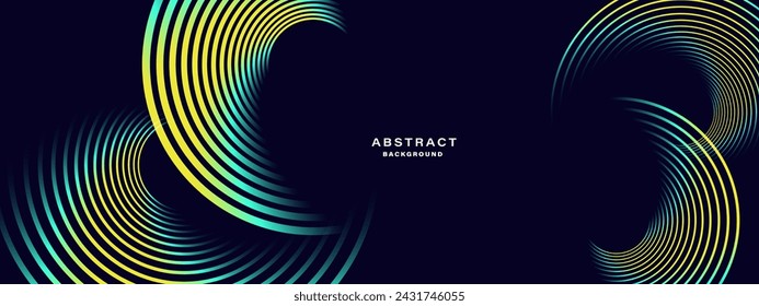 Abstract background with spiral circle lines, technology futuristic template. Vector illustration.