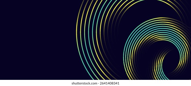 Abstract background with spiral circle lines, technology futuristic template. Vector illustration.
