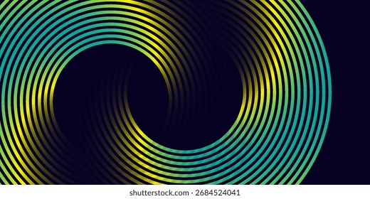 Fondo Abstractas con líneas circulares en espiral, tecnología de Plantilla futurista. Ilustración vectorial.