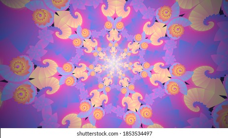 Fondo abstracto con patrón espiral colorido, ornamento psicodélico