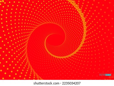 Abstract background spiral and digital particles. Design for Banner presentation, Holidays greeting Card, Website Landing, flyer, poster, cover or brochure. Vector Eps