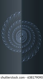 Abstract background spiral in the form of shells. Vector