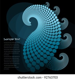 Fondo abstracto con fractal espiral, vector.