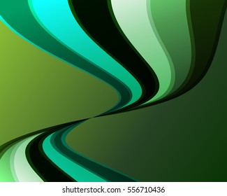 Abstract background from spiral lines in green colors.