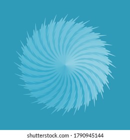 Abstract background with spiral rays burst blue color, texture wallpaper icon pattern seamless vector illustration art graphic design futuristic